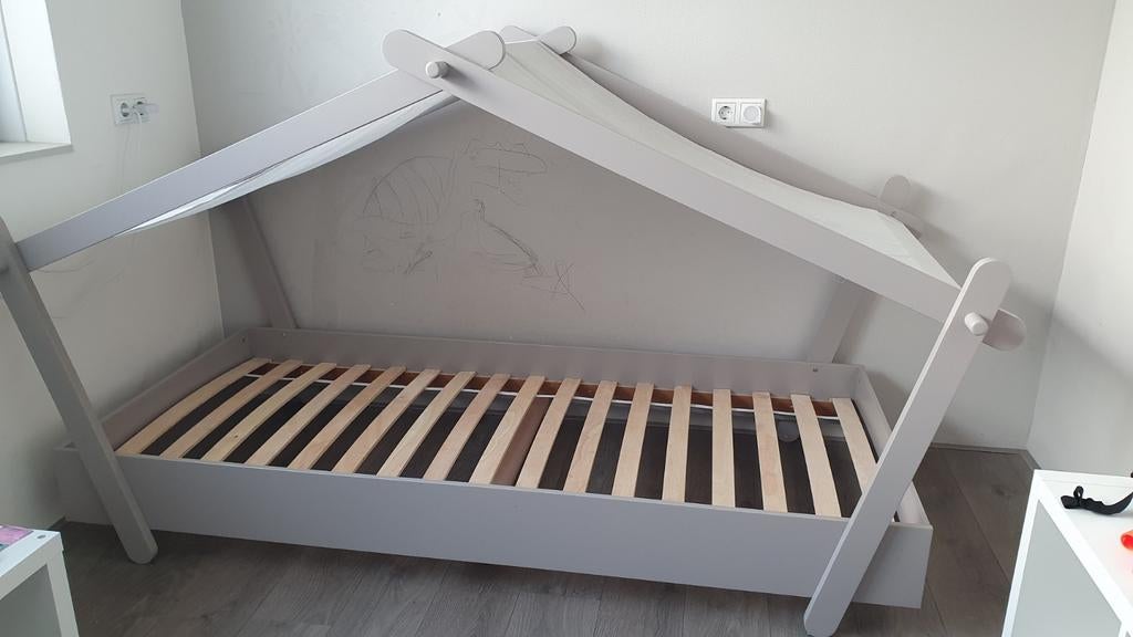 Kinderbed eenpersoons 90x200, Kinderen en Baby's, Kinderkamer | Bedden, Ophalen, 85 tot 100 cm, Gebruikt, Lattenbodem