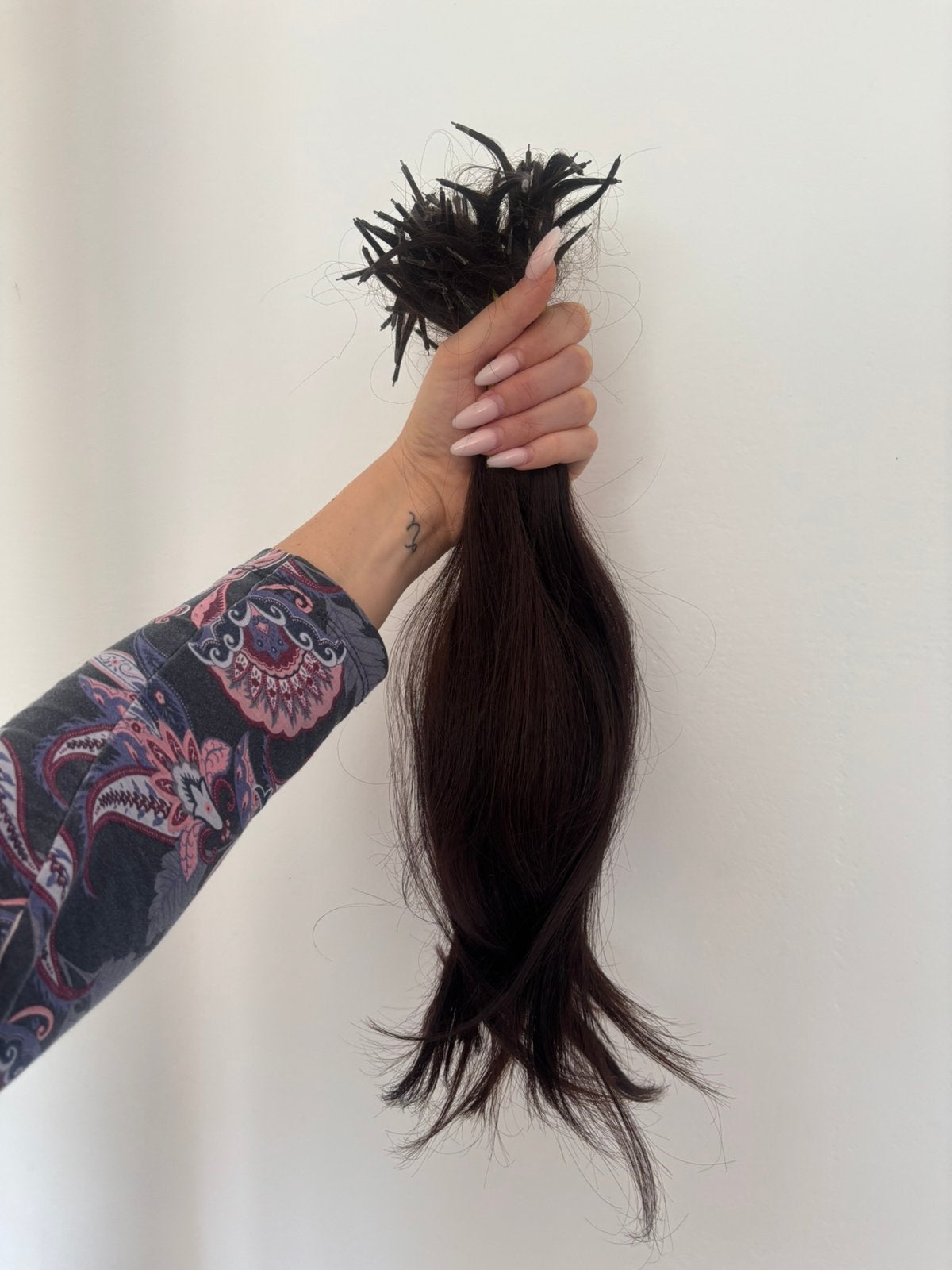 Premium echt haar extensions – 150g ca. 50 cm, donkerbruin, Sieraden, Tassen en Uiterlijk, Ophalen of Verzenden, Zo goed als nieuw