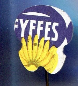 FYFFES bananen blik misdruk speldje ( L_066a), Verzamelen, Verzenden, Zo goed als nieuw, Merk, Speldje of Pin