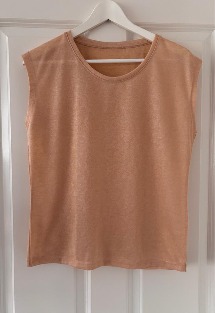 Zara top ecru lurex maat 38, Maat 38/40 (M), Beige, Ophalen of Verzenden, Zo goed als nieuw