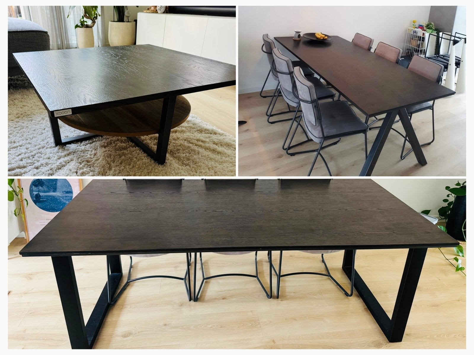Eettafel en salontafel Xooon (set, kan los verkocht worden), Ophalen, Gebruikt, 200 cm of meer, 50 tot 100 cm