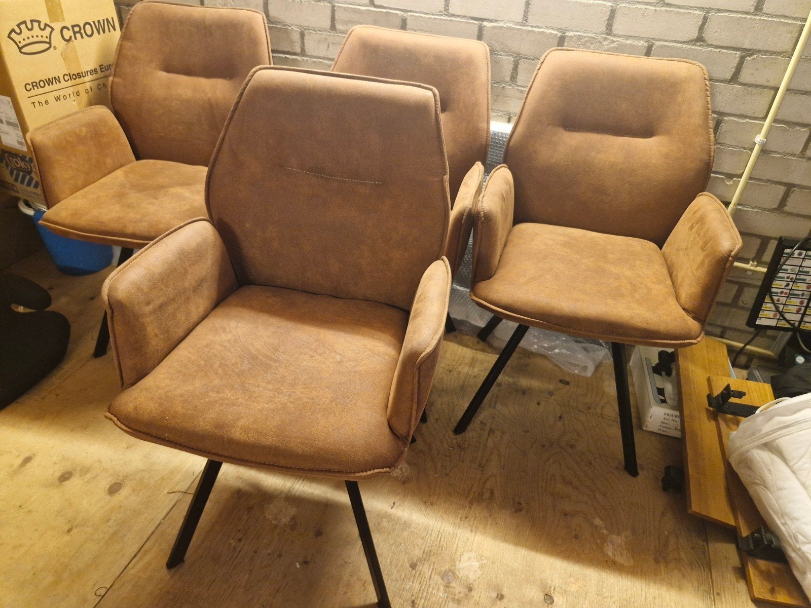 4 Mooie en degelijke stoelen, Ophalen, Gebruikt, Stof, Vier