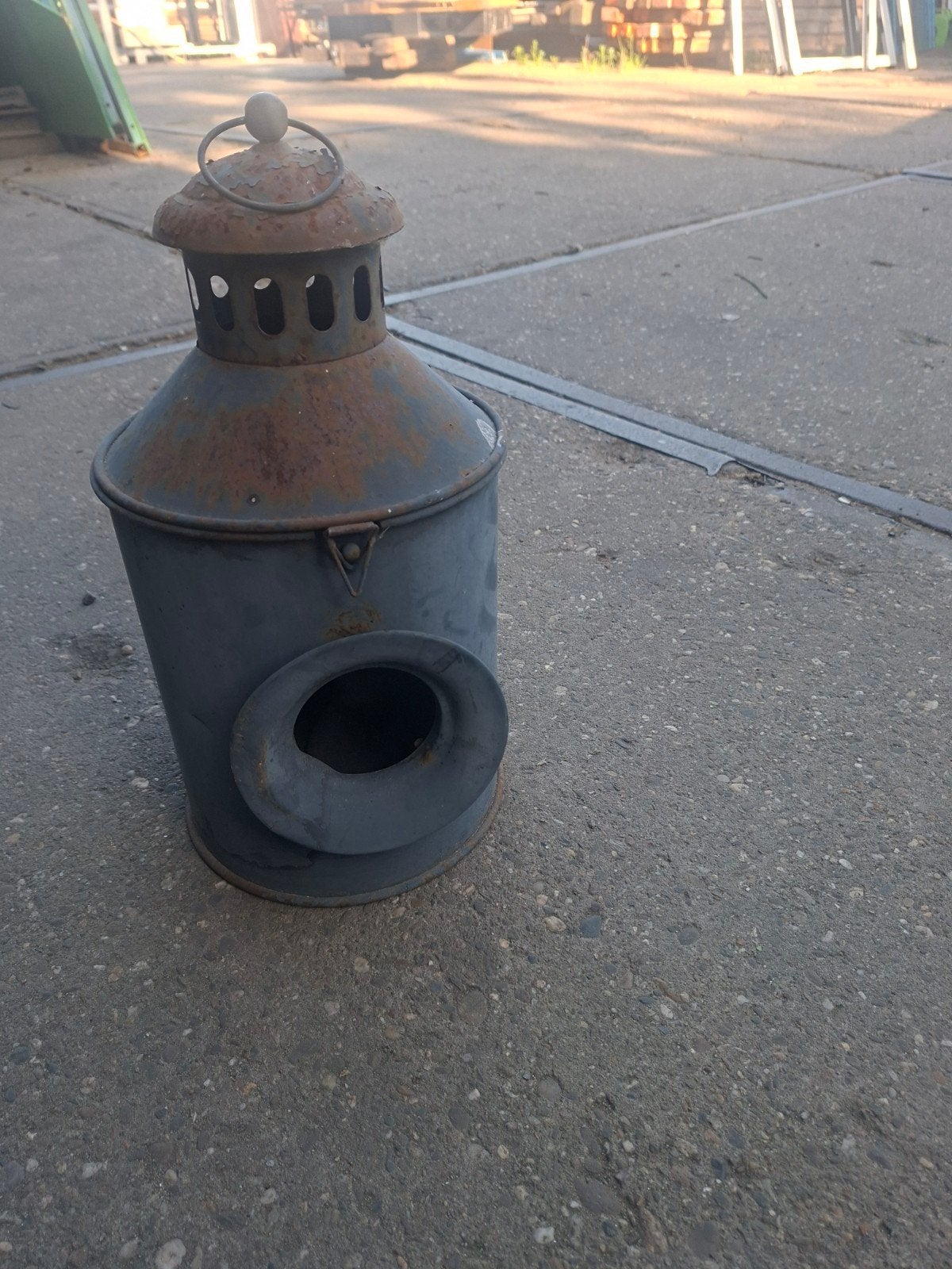 Oude roestige lantaarn seinlamp treinlamp spoorweglamp, Ophalen of Verzenden