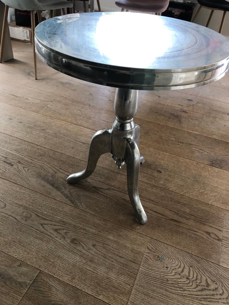 Bijzettafel Barok, Minder dan 55 cm, Metaal of Aluminium, Rond, Ophalen of Verzenden