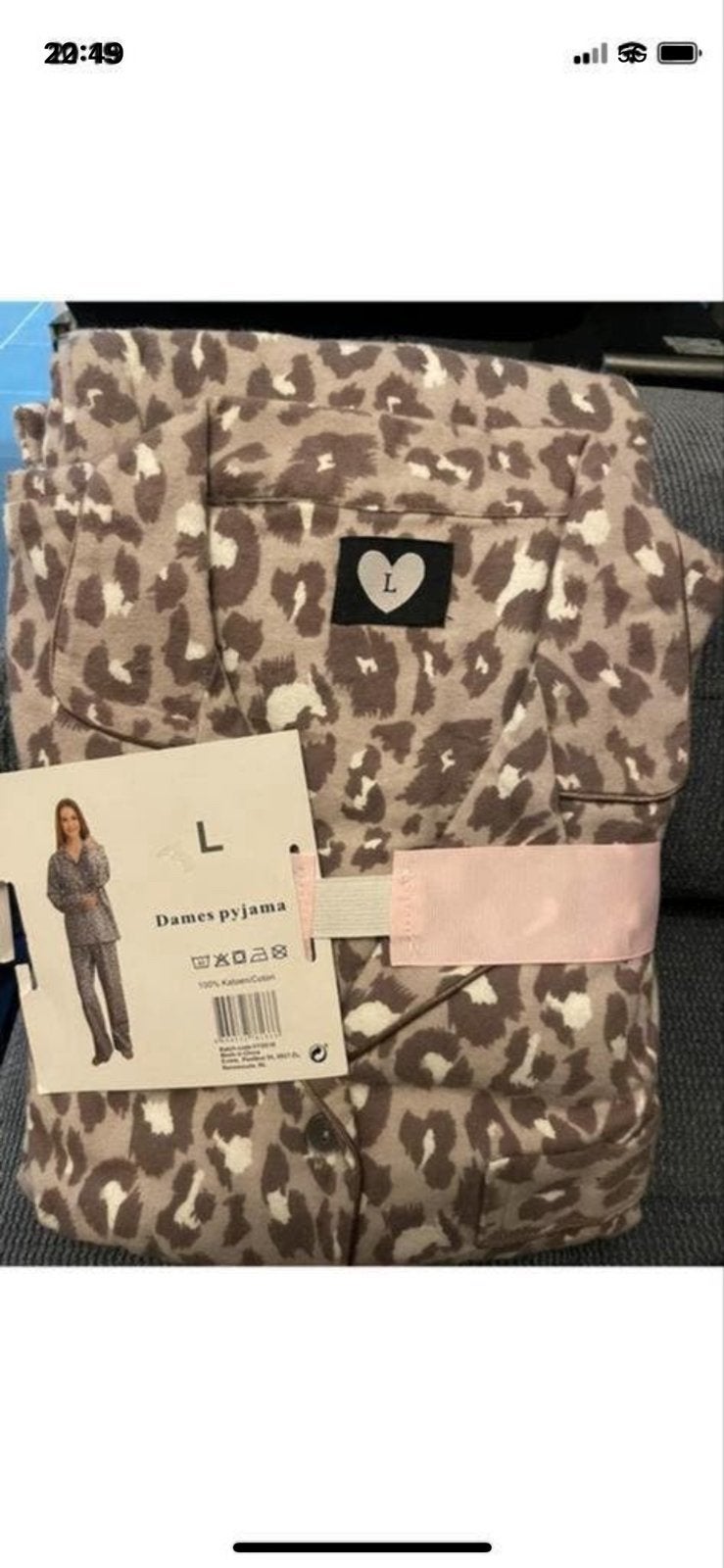 Dames pyjama met luipaardprint - Maat L nieuw, Ophalen, Nieuw, Maat 42/44 (L)