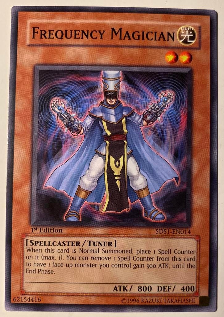Yu-Gi-Oh! Frequency Magician 5DS1 1st Edition !, Ophalen of Verzenden, Zo goed als nieuw, Losse kaart