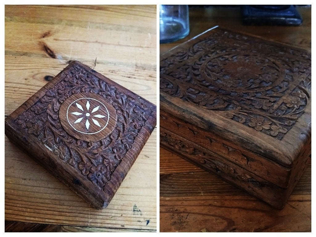 Houten kistjes India - uitgesneden, Ophalen of Verzenden