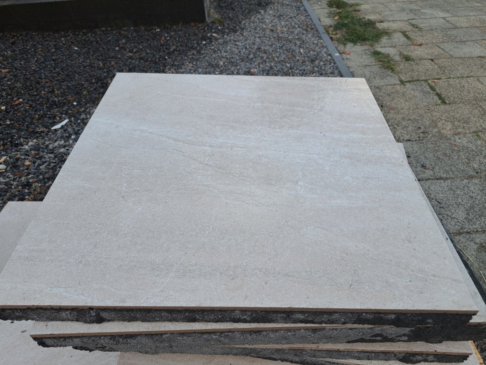12 Tuintegels Geo-ceramica Aspen Sand 60x60x4, Ophalen, 60 cm of meer, Gebruikt, Minder dan 5 m²