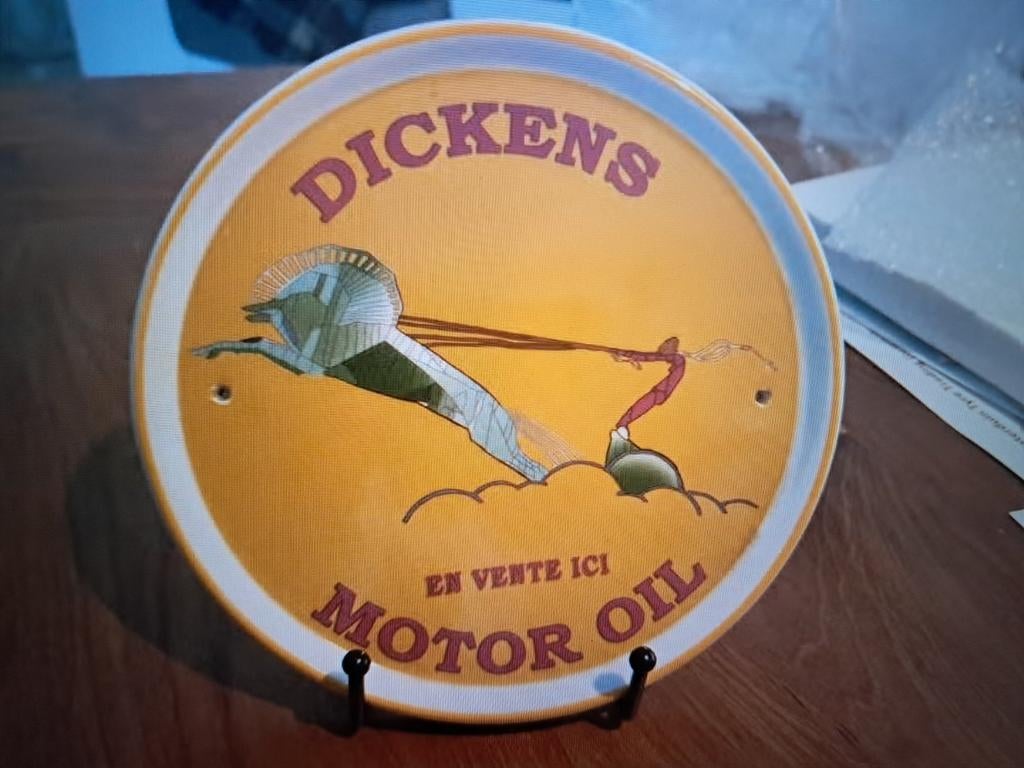 Reclame Dickens Motor Oil 18cm porselein geld schaal België, Eu, Eu, Overige typen, Nieuw