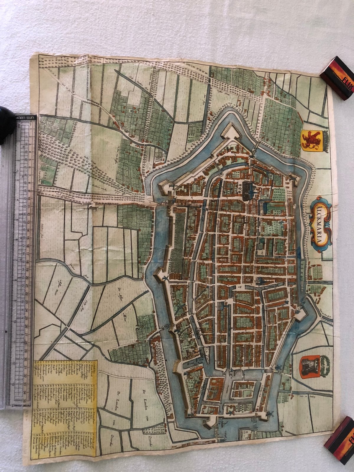 Plattegrond van Alkmaar uit plm 1700, Ophalen of Verzenden