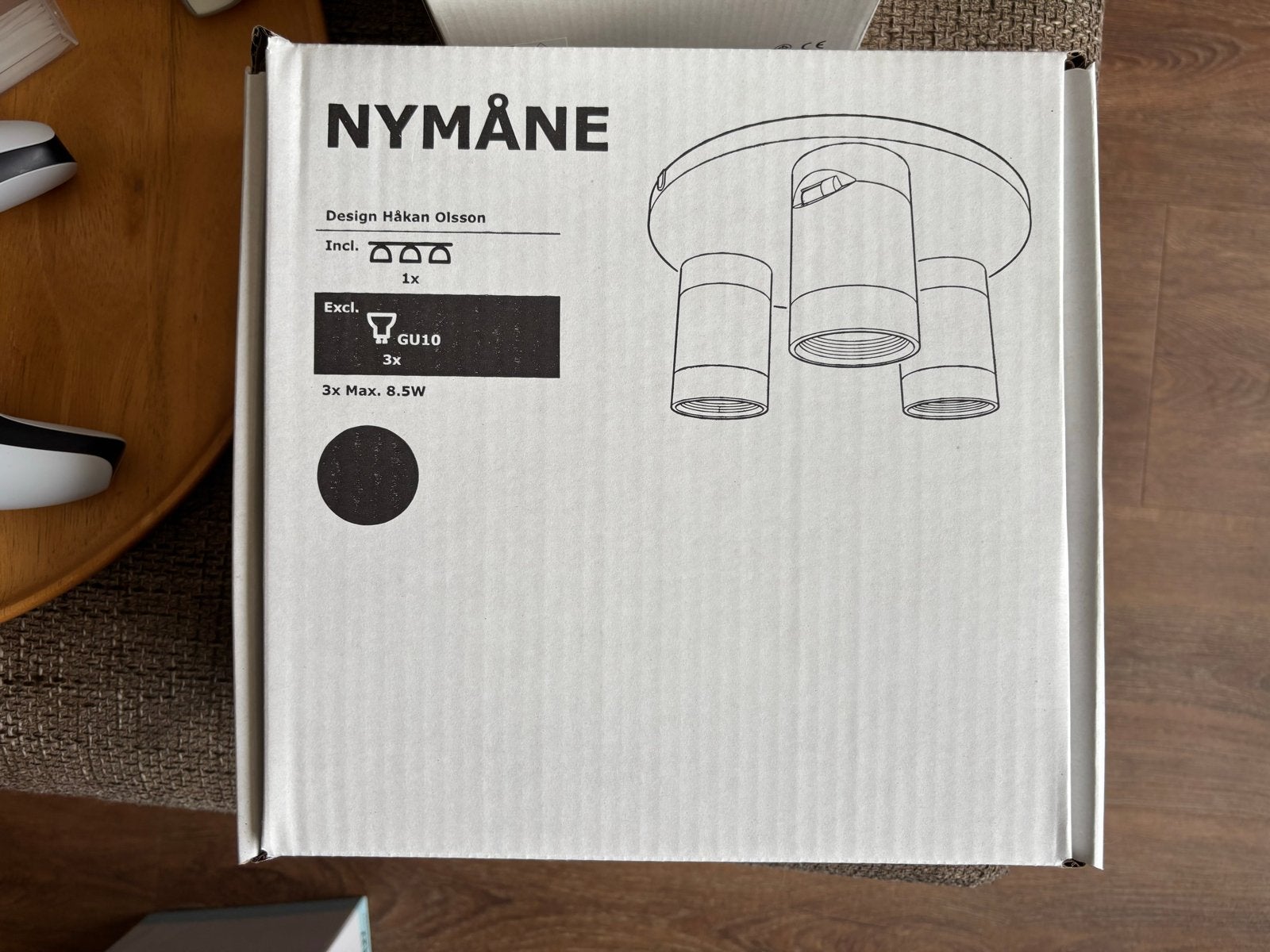 IKEA Nymåne Plafondspot GU10 - Zwart, Verstelbaar, Nieuw, Plafondspot, Metaal