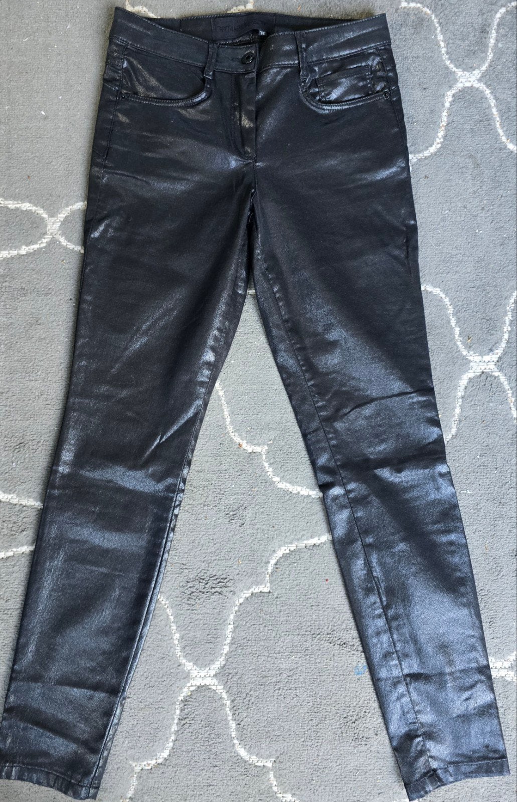Marc Aurel Zwarte 5-pocket Glans Broek (Wetlook) Maat 36, Marc Aurel, Zwart, Ophalen of Verzenden, Zo goed als nieuw