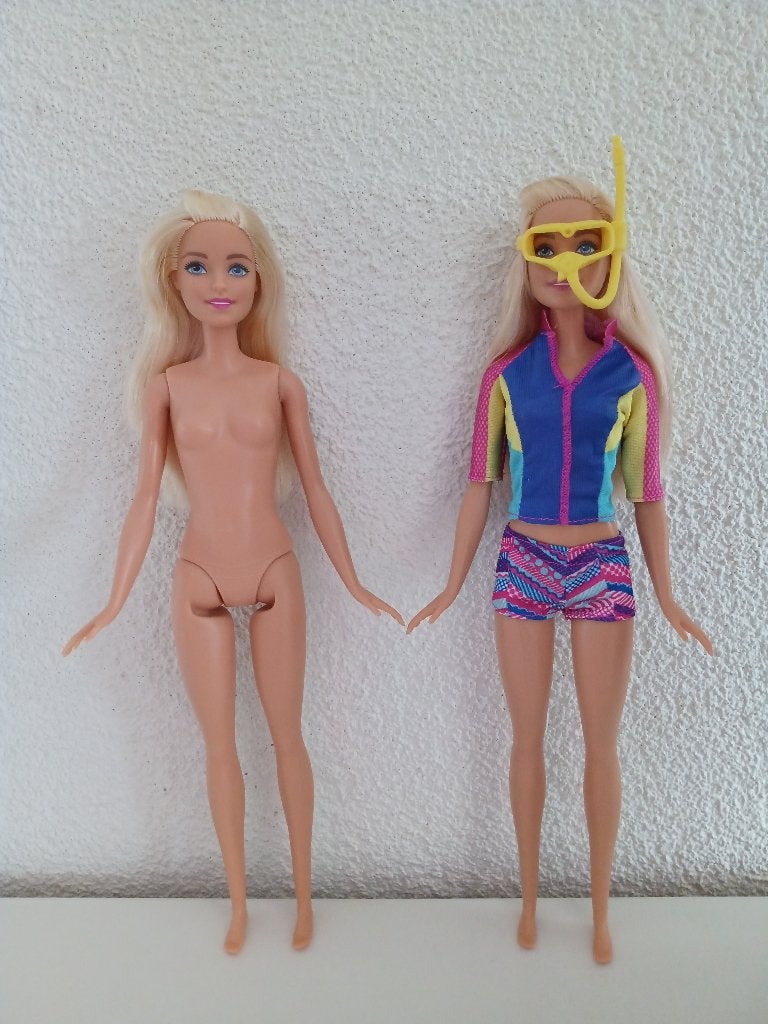 2 x BARBIE uit de film Barbie Dolfijnen Magie, Ophalen of Verzenden, Gebruikt, Pop