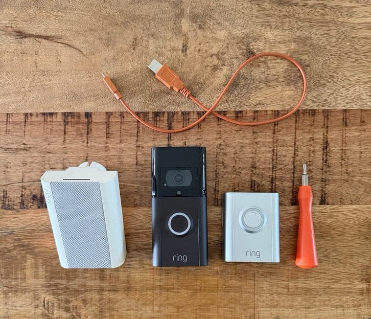 Ring Video Deurbel 3 Plus met Chime Pro 2, Ophalen of Verzenden, Bewegingsdetectiesensor, Gebruikt, Draadloos