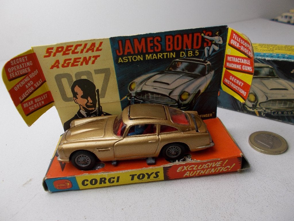1965 Corgi Toys 261 ASTON MARTIN DB5 JAMES BOND + DOOSJES!, Ophalen of Verzenden, Zo goed als nieuw, Auto, Corgi