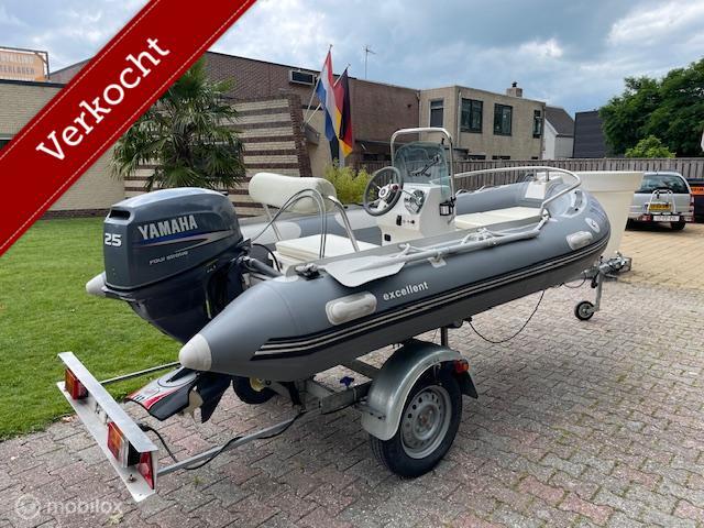 Excellent 350 poly Rib + 25pk 4-takt Yamaha + boottrailer, Watersport en Boten, Overige merken, Gebruikt, Excellent, Communicatieweg 9-2 3641 SG Mijdrecht