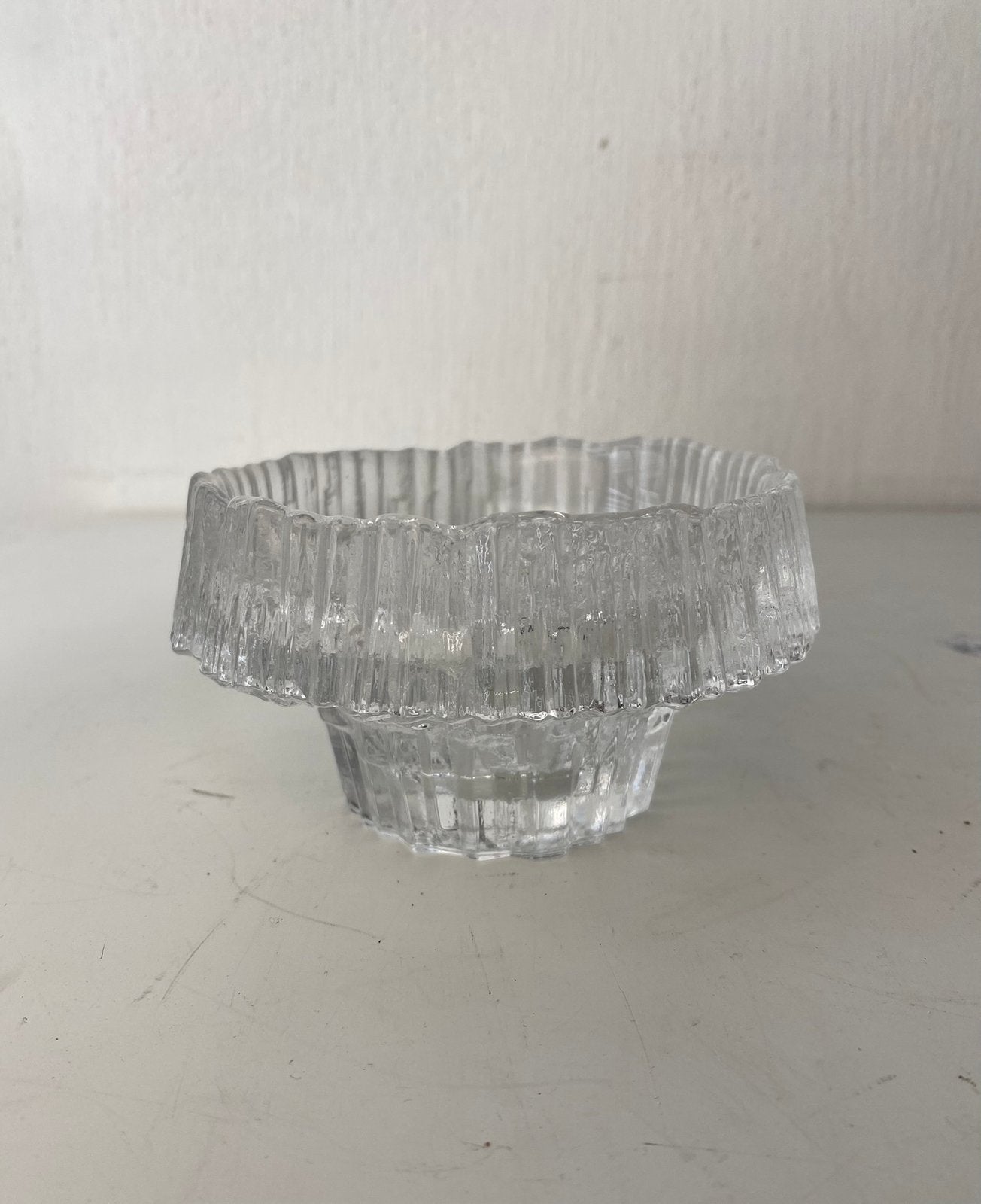 Iittala Finland glazen waxinelichthouders (3) Stellaria, Gebruikt, Finland, 7 cm, Ophalen of Verzenden