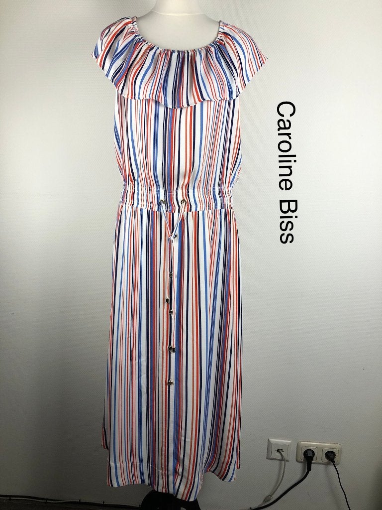 Caroline Biss Jurk  (mt: 40) 17,4/8516, Maat 38/40 (M), Caroline Biss, Blauw, Caroline Biss