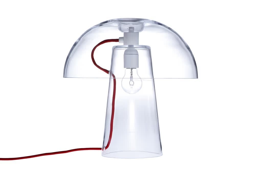 Ligne Roset Chantal tafellamp – Design Stephen Burks, Ophalen of Verzenden, Rood, Design, Glas