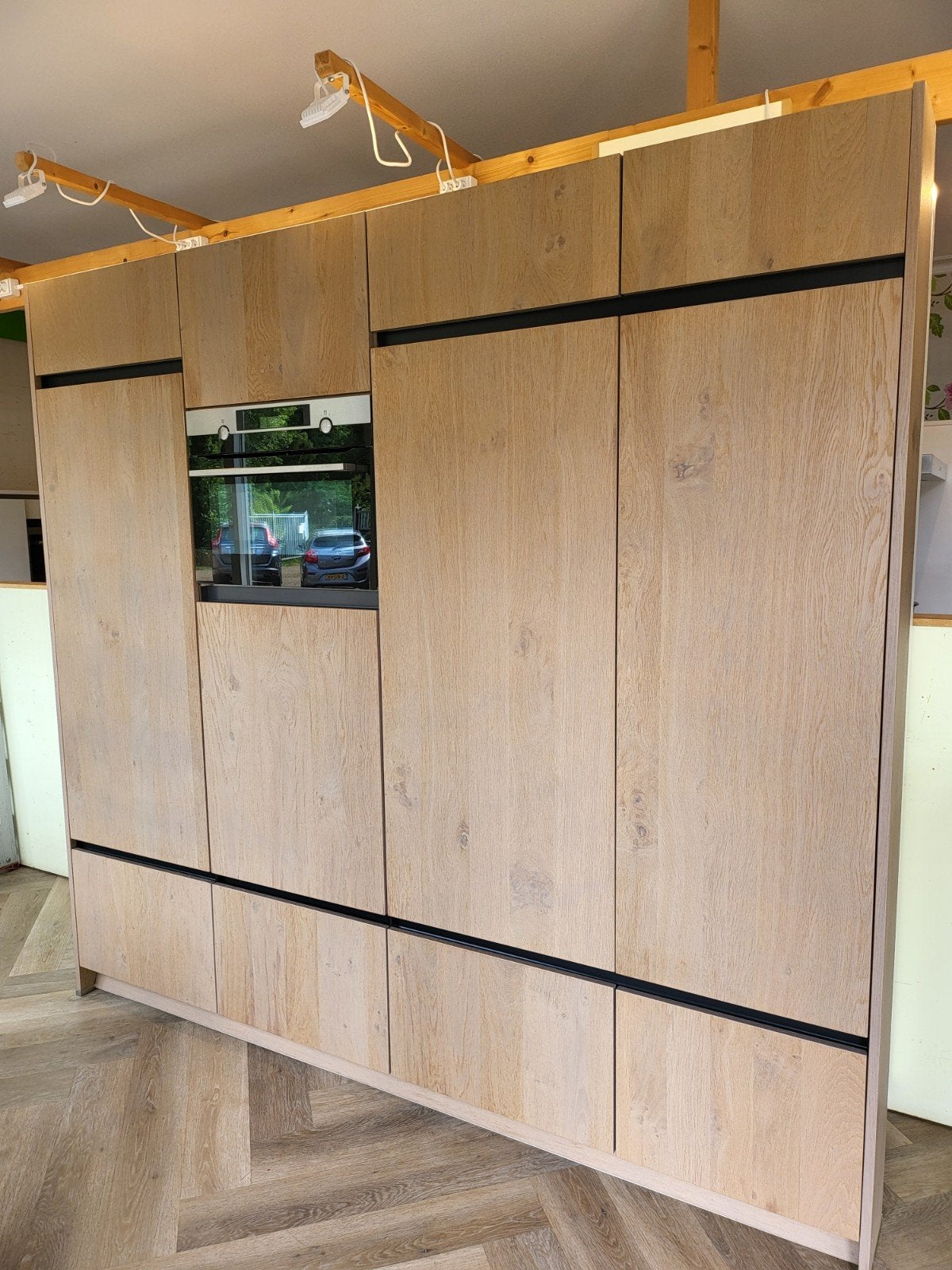Mooie stoere keuken met kastenwand,bladafzuiging,stenen blad, Huis en Inrichting, Ophalen, Graniet of Steen, Dubbelwandige keuken