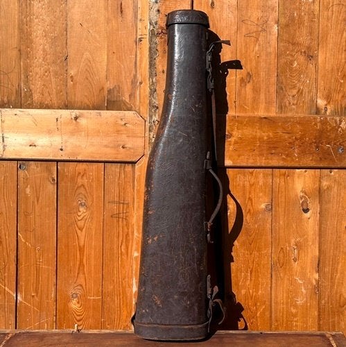 Koffer houder geweer leer antiek 82 cm origineel, Antiek en Kunst, Ophalen of Verzenden