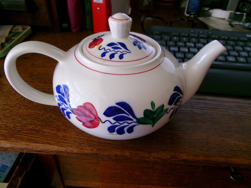 Puntgave Boerenbont theepot met deksel, Huis en Inrichting, Keuken | Servies, Verzenden, Overige typen, Zo goed als nieuw, Overige stijlen