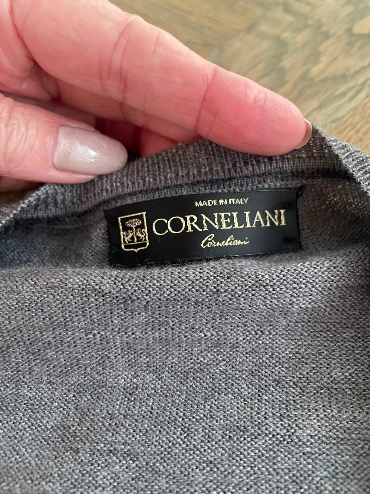 Nette Corneliani pullover/v hals M54, Ophalen of Verzenden, Zo goed als nieuw, Maat 52/54 (L), Grijs