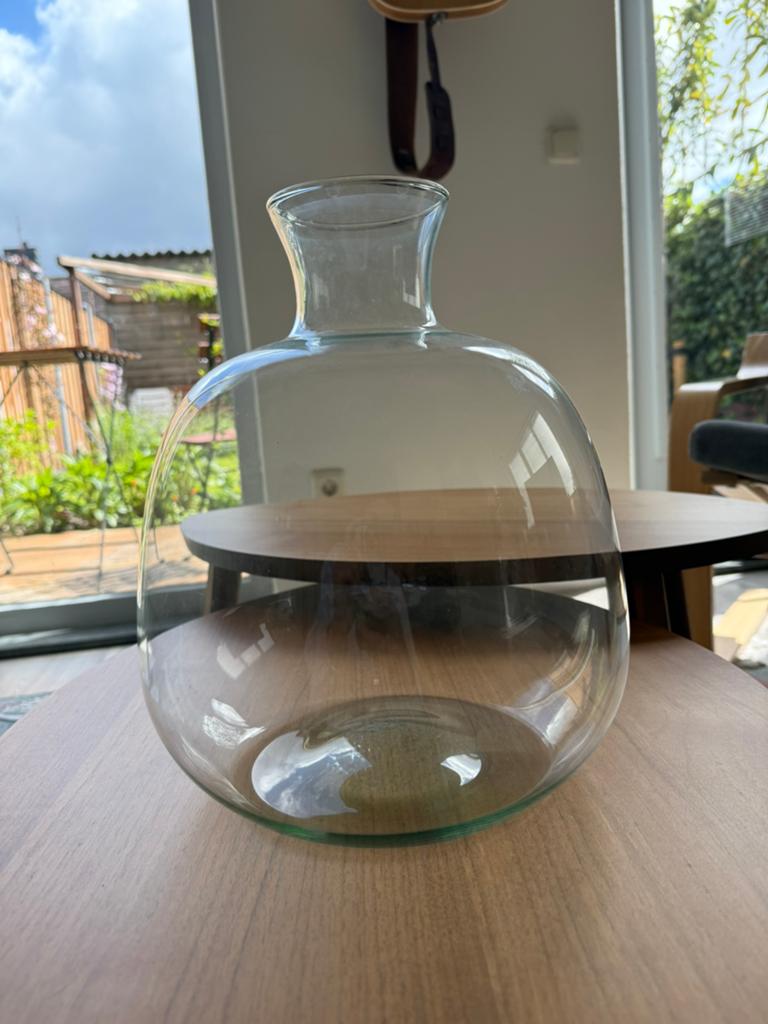 Grote vaas glas, Huis en Inrichting, Woonaccessoires | Vazen, Ophalen, Zo goed als nieuw, Overige kleuren, Glas