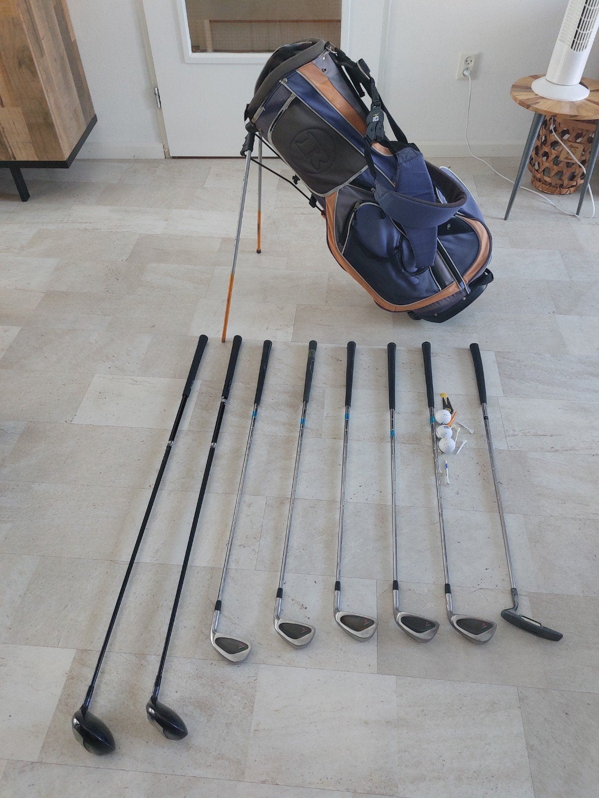 Complete halve golfset ijzers rechtshandig met tas, Ophalen, Gebruikt, Set, Overige merken