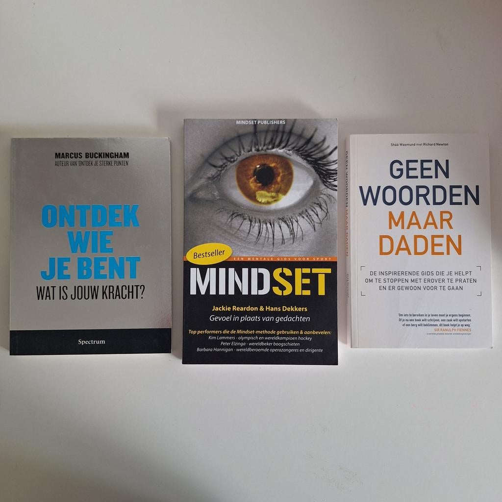 3 boeken over mindset en persoonlijke ontwikkeling, Ophalen of Verzenden, Gelezen