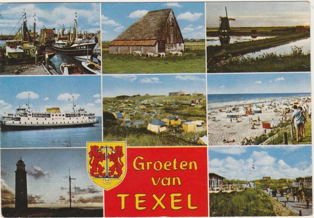 TEXEL Haven Veerboot Camping Strand Groeten, Verzenden, 1960 tot 1980, Gelopen, Waddeneilanden