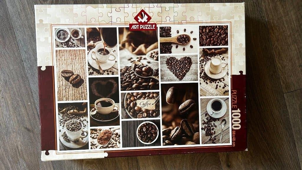 Art puzzle 1000 stukjes koffie editie, Ophalen of Verzenden, 500 t/m 1500 stukjes, Zo goed als nieuw, Legpuzzel