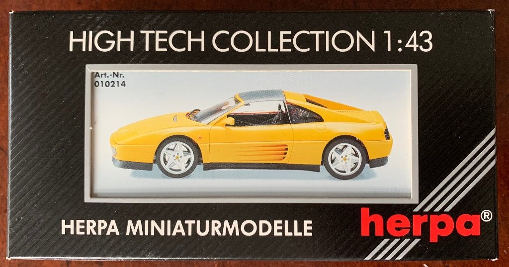 Herpa 10214 Ferrari 348 TS Targa (1985) geel - 1/43, Ophalen of Verzenden, Nieuw, Auto, Overige merken
