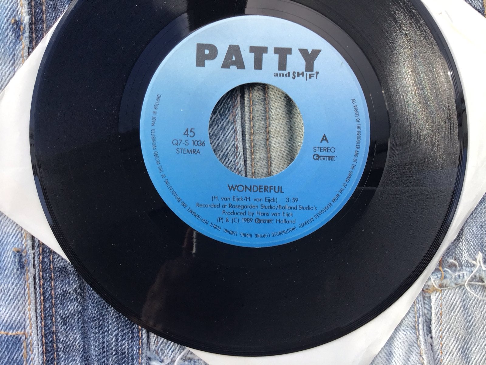 Patty and Shift - Wonderful / Theme from Spijkerhoek (Vinyl), Gebruikt, 7 inch, Ophalen of Verzenden, Pop
