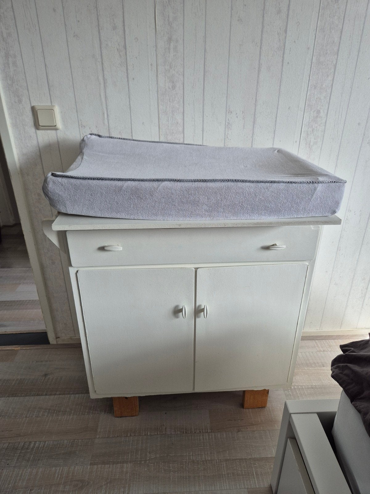 Witte vintage commode, Ophalen, Gebruikt, 50 tot 70 cm, 75 tot 100 cm