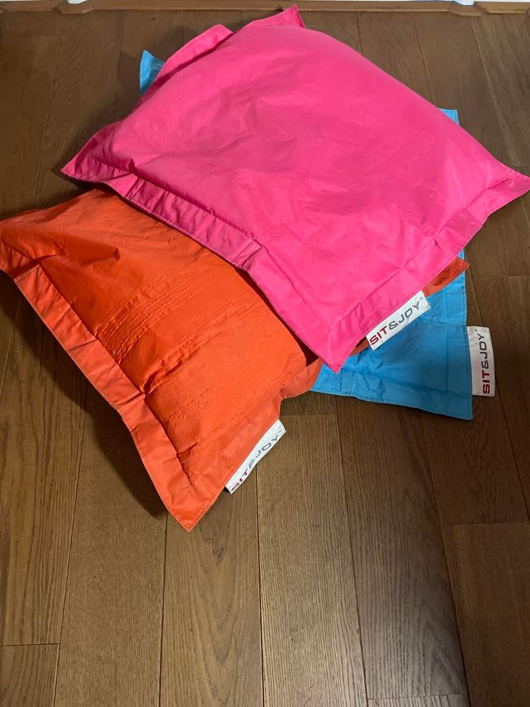 Set van 3 Sit & Joy zitzakken. Ca 80x80 cm, Huis en Inrichting, Zitzakken, Ophalen, Gebruikt, Overige kleuren, Zitzak