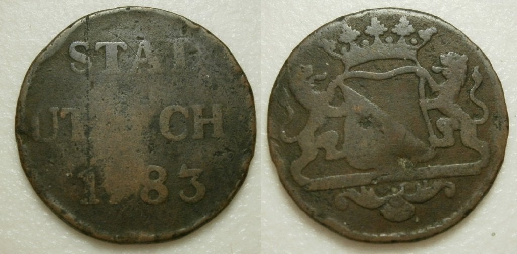 PD11521 Utrecht Stad Duit 1783, Postzegels en Munten, Ophalen of Verzenden, Vóór koninkrijk, 1 cent, Losse munt
