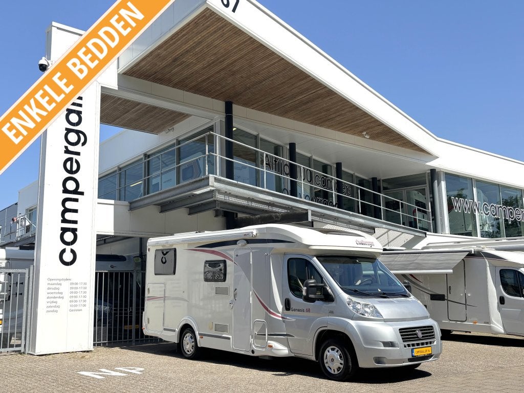 Challenger Genesis 68 ENKELE BEDDEN EURO 5 BEARLOCK TREKHAAK, Caravans en Kamperen, Campers, Standaard zit, Ringverwarming, Fiat