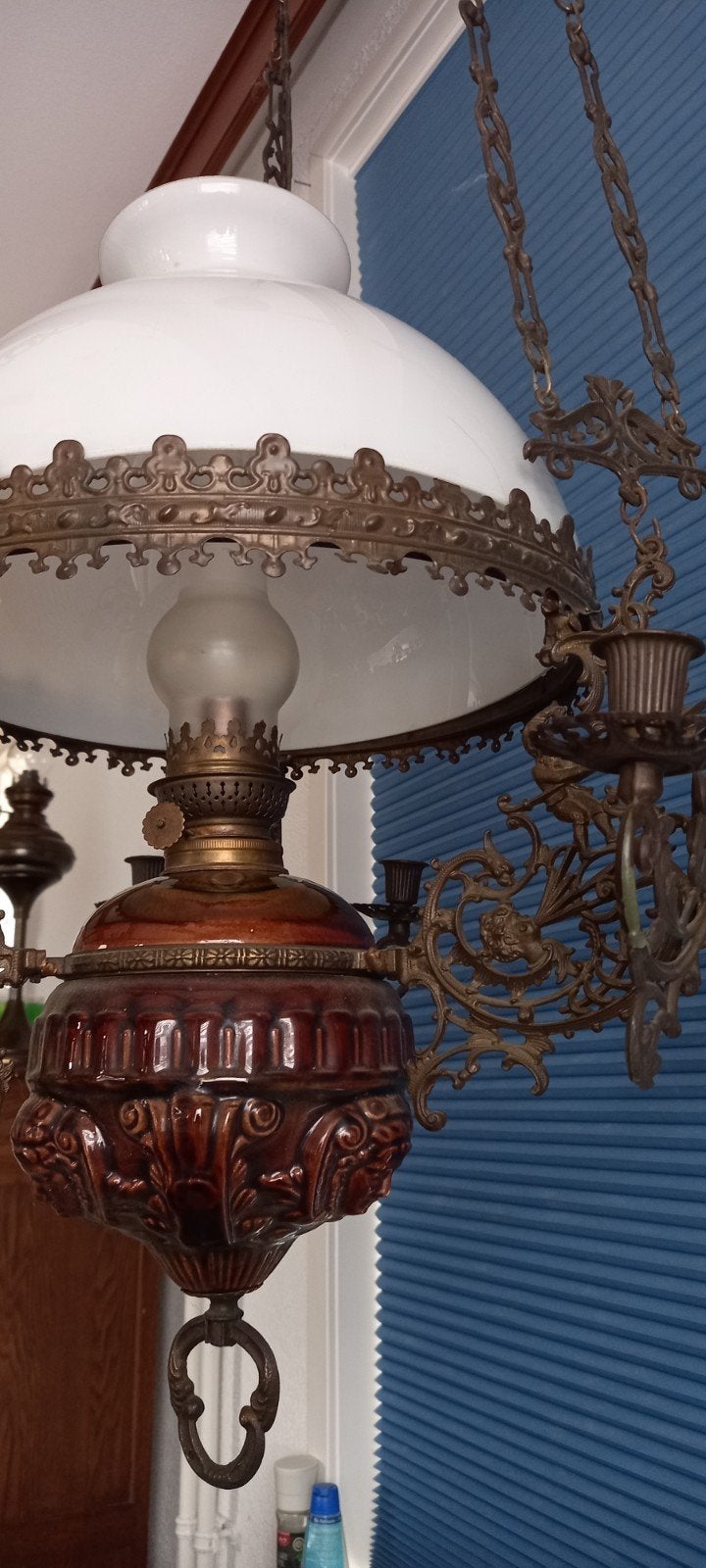 Antieke hang- olielamp, schipperslamp, Ophalen of Verzenden