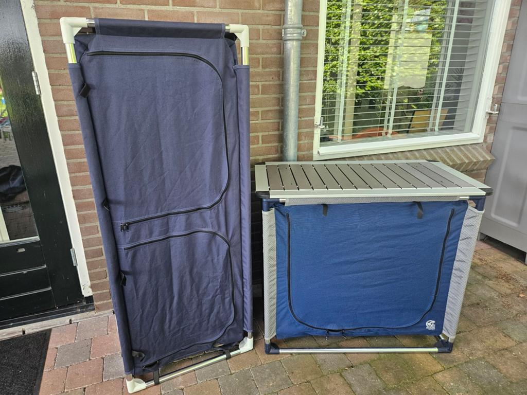 2x Campingkasten met planken, Caravans en Kamperen, Ophalen, Gebruikt