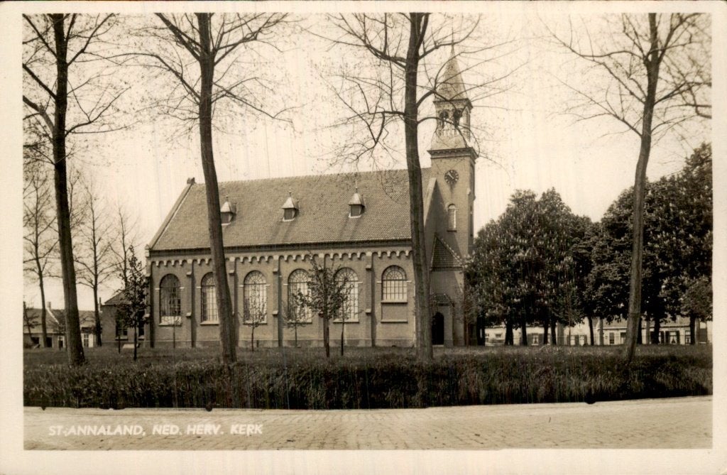 St. Annaland - Ned. Herv. Kerk - Gevel, Ophalen of Verzenden, 1920 tot 1940, Ongelopen, Zeeland