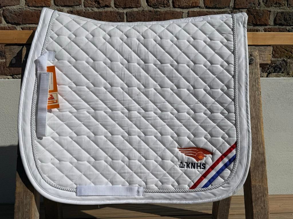 Dressuurdekje wedstrijd zadeldek DR WIT, nieuw KNHS katoen, Ophalen of Verzenden, Nieuw, Dressuur