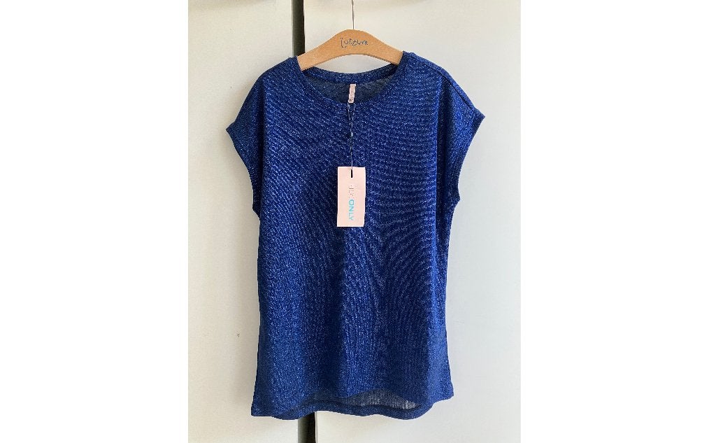 NEW Kids Only Shirt Shirtje Feesttop Donkerblauw Zilver, 146, Meisje, Nieuw, Only, Ophalen of Verzenden