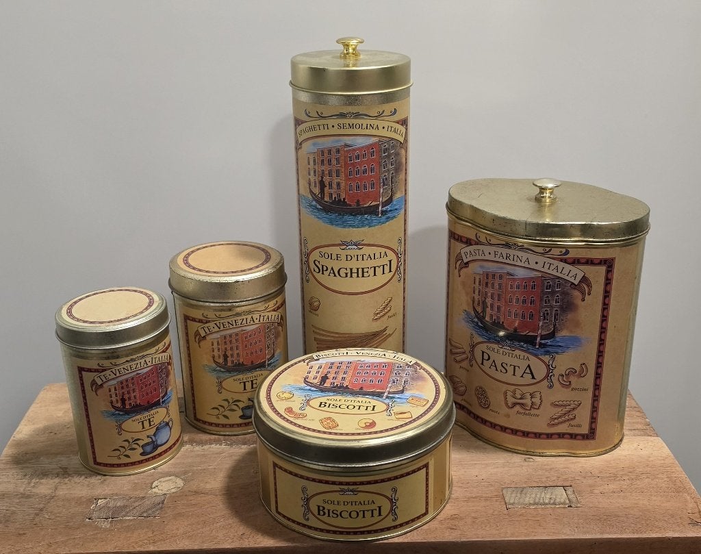 5 OUDE BROCANTE "SOLE D'ITALIA" BLIKKEN, Ophalen of Verzenden, Gebruikt, Overige, Overige merken