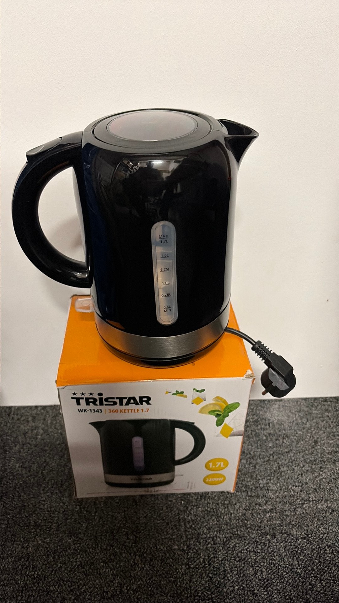 Tristar WK-1343 Waterkoker 1.7L - Nieuw & Draadloos, Witgoed en Apparatuur, Waterkokers, ., 1 tot 2 liter, Tristar, Nieuw