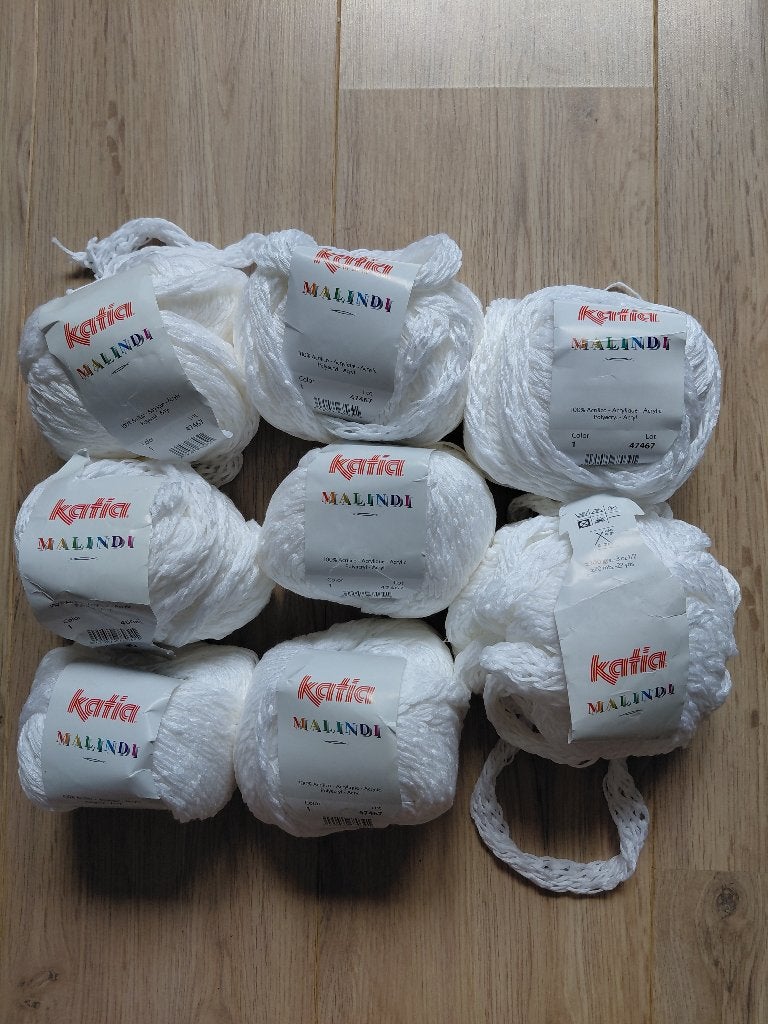 Katia Malindi wit breigaren / haakgaren, Hobby en Vrije tijd, Breien en Haken, Ophalen of Verzenden, Nieuw, Breien of Haken, Wol of Garen