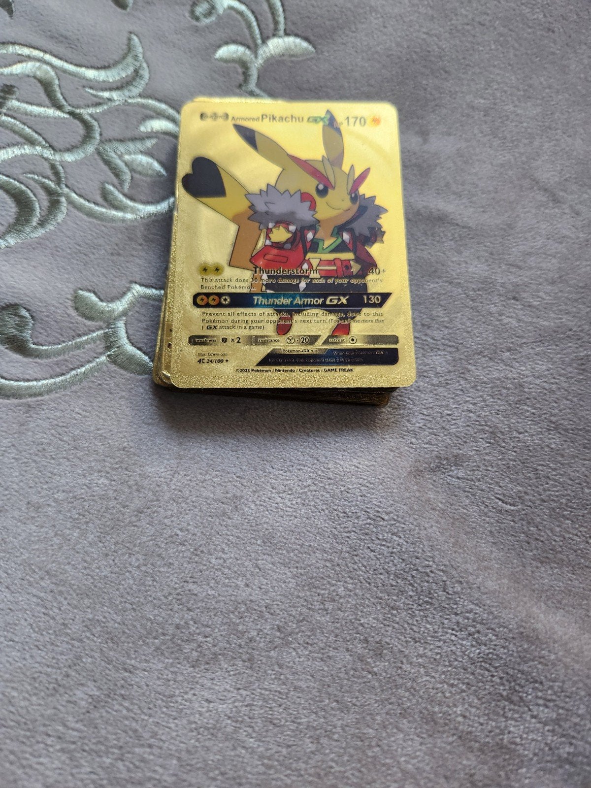 20 Gouden Pokemonkaarten - Armored Pikachu GX, Ophalen of Verzenden