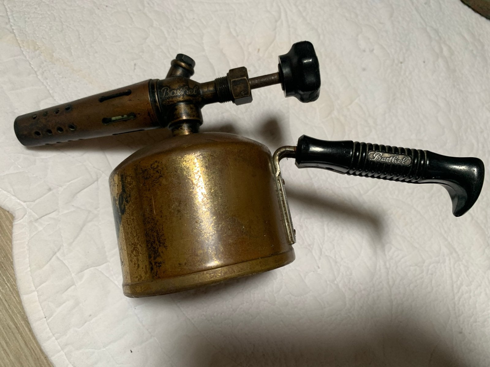 Vintage Barthel soldeerbrander - messing benzinebrander, Ophalen of Verzenden