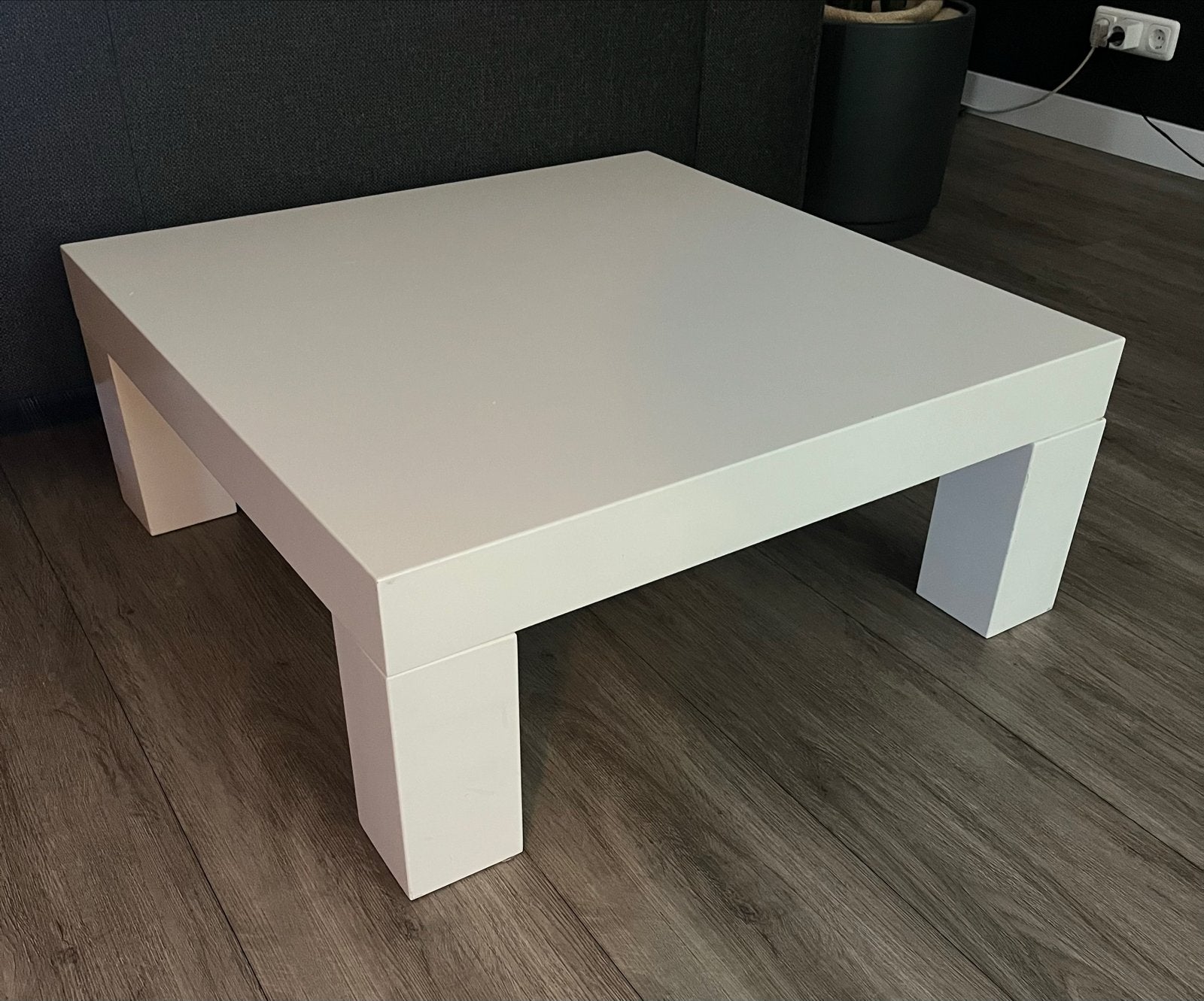 Tafeltje Zen zijdeglans wit 75x75 cm, Ophalen, Gebruikt, Vierkant, 50 tot 100 cm