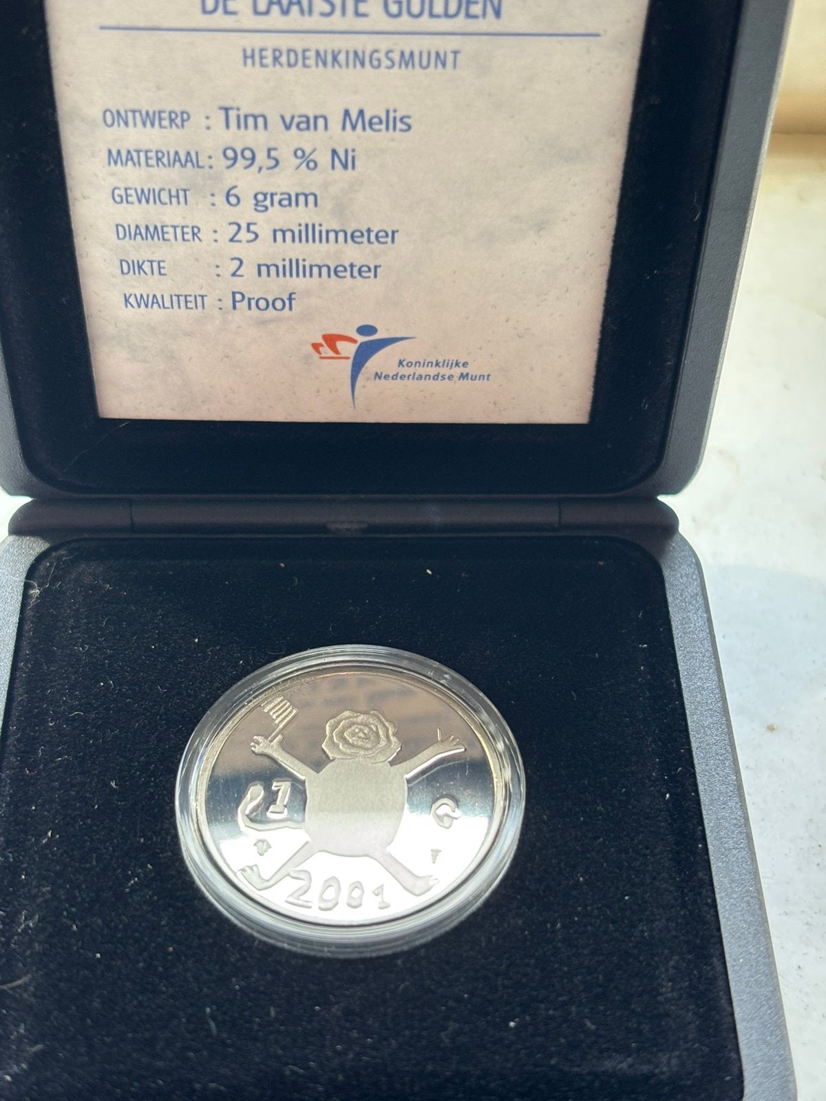 Laatste gulden in proof., Postzegels en Munten, Ophalen of Verzenden, Koningin Beatrix, 1 gulden